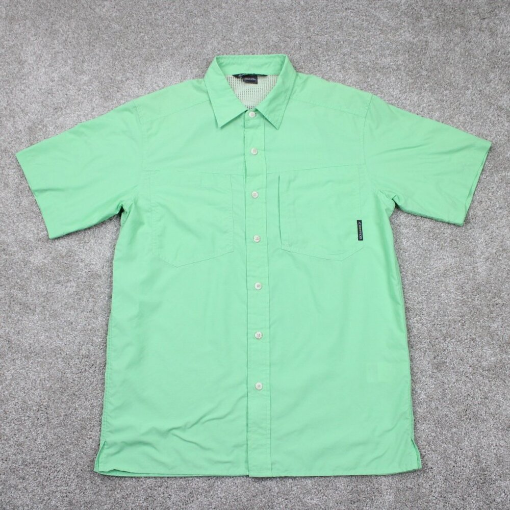Exofficio Bugsaway Shirt Womens Medium Green‎ Vented Nylon/Polyester S/S Button